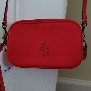 NWT Coach Mickey Dark Red Crossbody